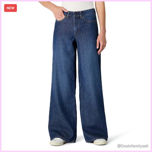 Ultra Soft Mid-Rise Wide Leg Jeans Y2K Chic Classic Comfort Fit